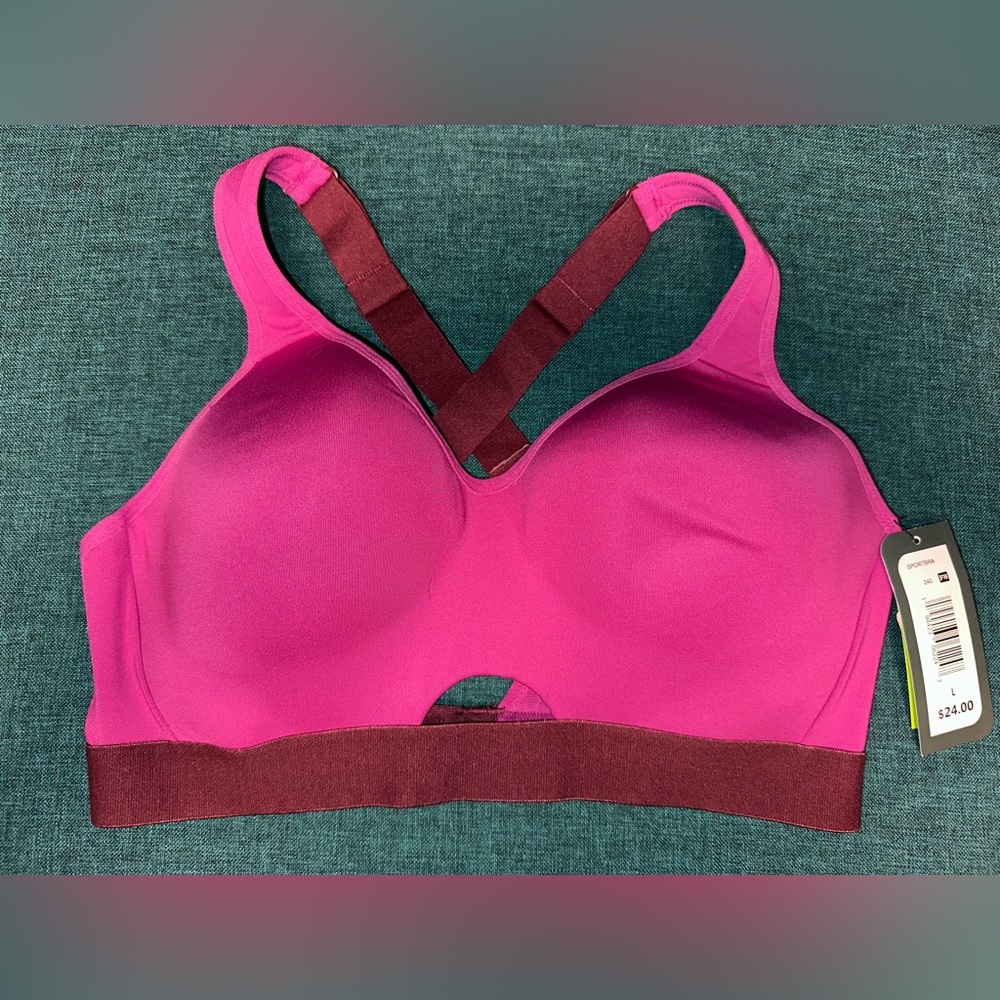NEW MTA Magenta Wireless Moulded Racer Back Sports Bra 240 Large NEW WITH TAGS